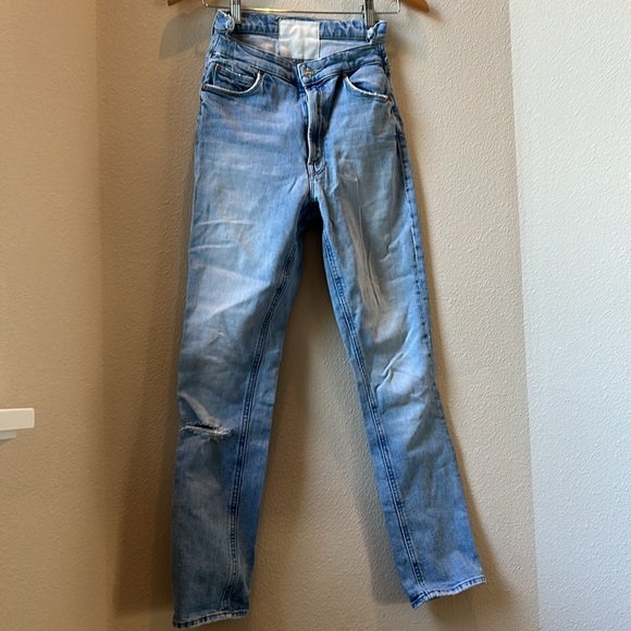 Mother Denim The Dazzler Shift HW Straight Jean size 26 I confess Wash - Picture 2 of 15